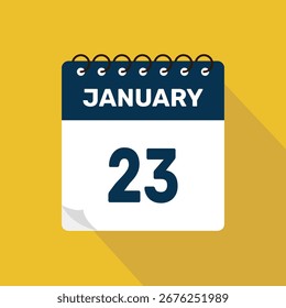 january 23 calendar icon vector illustration with design