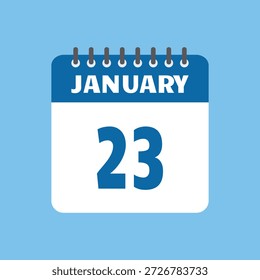Enero 23 Calendario Icono Vector Página Mes Diseño