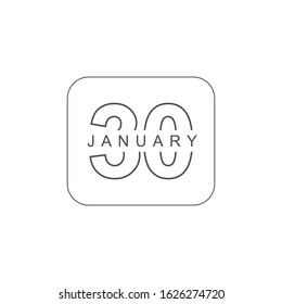 January 23, calender vector for reminder or celebration day. Template design for date and time agenda.