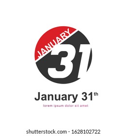 January 23, calender vector for reminder or celebration day. Template design for date and time agenda.