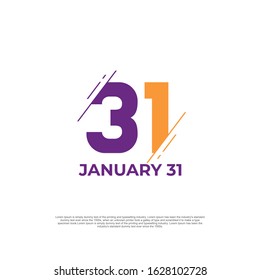 January 23, calender vector for reminder or celebration day. Template design for date and time agenda.