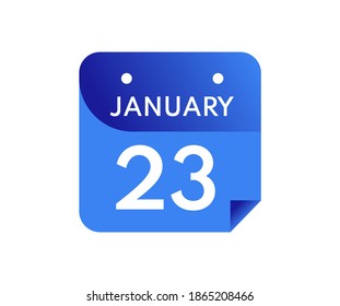 23 de enero Fecha en un calendario de un solo día en estilo plano, 23 de enero icono del calendario