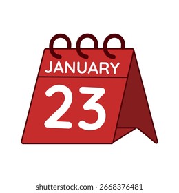 january 23 desk calendar vector on white background
Vector red calendar flat icon