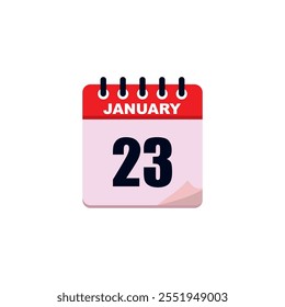 January 23 th calendar icon. Day 23 of month. Vector illustration.