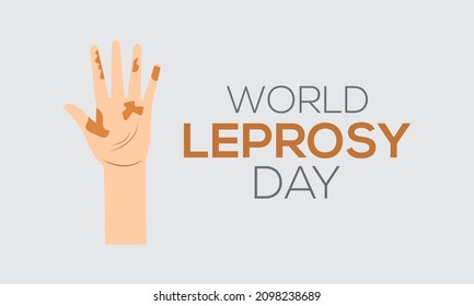 January 23 - World Leprosy Day. Vector design for banner, poster, tshirt, card.