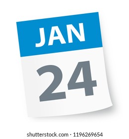 January 24 - Calendar Icon - Vector Illustration