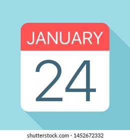 January 24 - Calendar Icon - Vector Illustration