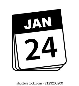 January 24. Calendar Icon. Vector Illustration.