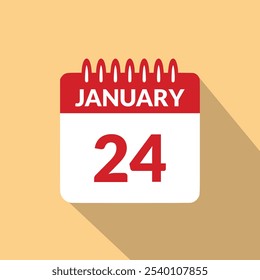 24. Januar Kalender-Symbol, Vektorgrafik.