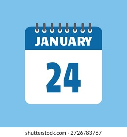 Enero 24 Calendario Icono Vector Página Mes Diseño