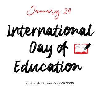 January 24 International day of education text simple and creative poster design. vector - eps10. 