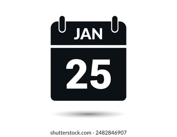 January 25 Calendar Date Flat Icon