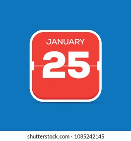 January 25 Calendar Flat Icon
