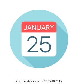 January 25 - Calendar Icon - Vector Illustration