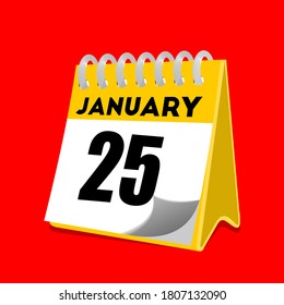 January 25 calendar icon vector illustration 