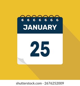 january 25 calendar icon vector illustration with design