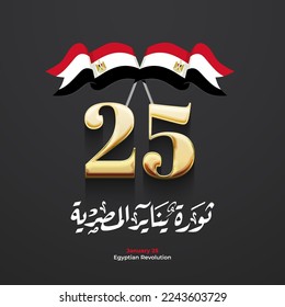 January 25 Egyptian revolution - arabic calligraphy typography means ( The January 25th Egyptian Revolution )