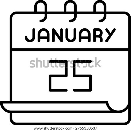 January 25 Illustration vector Icon Design