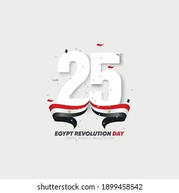 January 25 revolution design vector with Egypt flag 