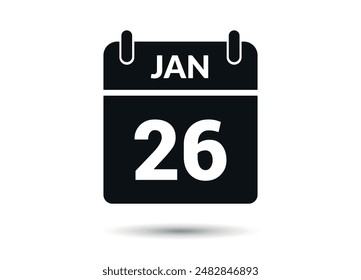 January 26 Calendar Date Flat Icon