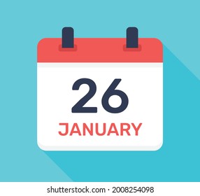 January 26 Calendar Icon Including Day Stock Vector (royalty Free 