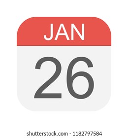 January 26 - Calendar Icon - Vector Illustration