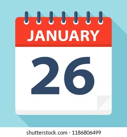 January 26 - Calendar Icon - Vector Illustration