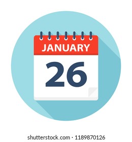 January 26 - Calendar Icon - Vector Illustration
