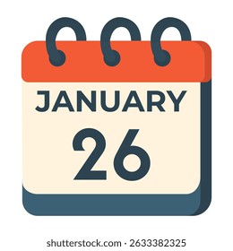 Vector del calendario del 26 de enero sobre fondo blanco
Calendario de Vector con fecha