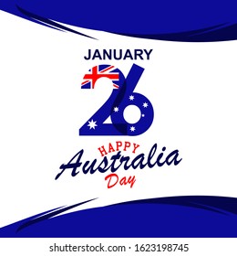 January 26, Happy Australia Day Vector Illustration. Suitable for greeting card, poster and banner. 