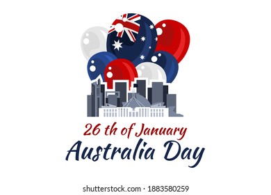 January 26, Happy Australia Day Vector Illustration. Suitable for greeting card, poster and banner. 