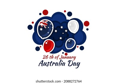 January 26, Happy Australia Day Vector Illustration. Suitable for greeting card, poster and banner. 