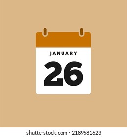 icono del 26 de enero del calendario vectorial