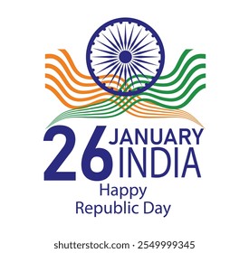 January 26th happy republic day of Indian background illustration. 26th January background.