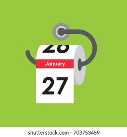 January 27. Calendar icon. Flat design. Vector illustration