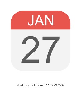 January 27 - Calendar Icon - Vector Illustration
