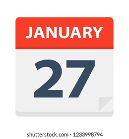 January 27 - Calendar Icon - Vector Illustration