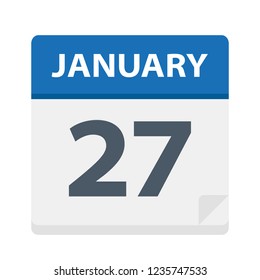 January 27 - Calendar Icon - Vector Illustration