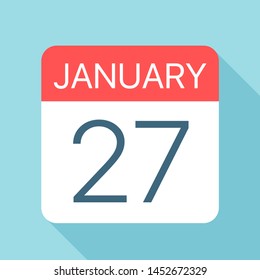 January 27 - Calendar Icon - Vector Illustration