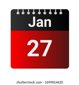 January 27 - Calendar Icon - Vector Illustration