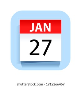 January 27. Calendar Icon. Vector Illustration.