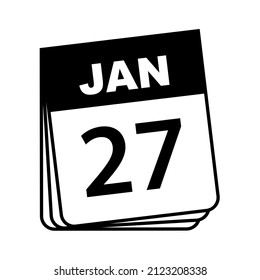 January 27. Calendar Icon. Vector Illustration.