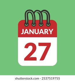 27. Januar Kalender-Symbol, Vektorgrafik.