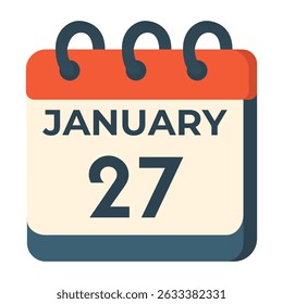 January 27 calendar vector on white background
Vector calendar with date