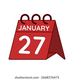 january 27 desk calendar vector on white background
Vector red calendar flat icon