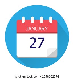 January 27. Vector flat daily calendar icon. Date and time, day, month. Holiday. Season.