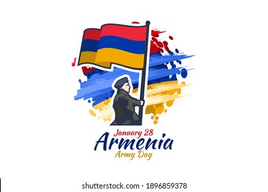 January 28, Army Day of Armenia. vector illustration. Suitable for greeting card, poster and banner.