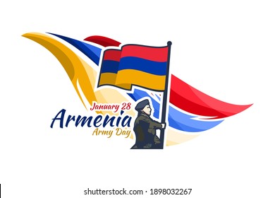 January 28, Army Day of Armenia. vector illustration. Suitable for greeting card, poster and banner.