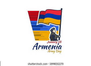 January 28, Army Day of Armenia. vector illustration. Suitable for greeting card, poster and banner.