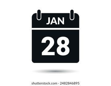 January 28 Calendar Date Flat Icon